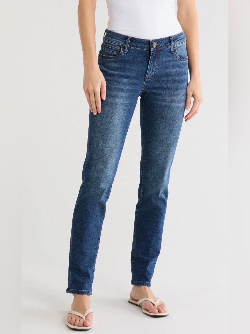 Kut from the Kloth Women's Dark Blue Straight Leg Jeans Katy Boyfriend Size 12